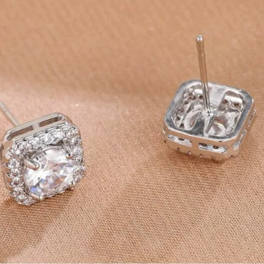 Cubic Zirconia Stud Earrings - Picture 4 of 4